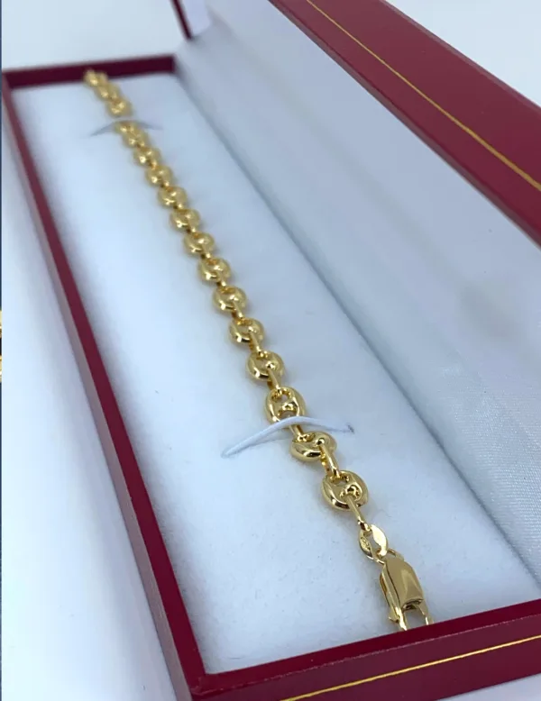 Bracelet grain de café en or jaune