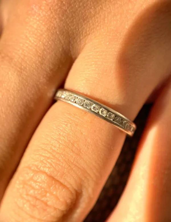 Bague Alliance Or Blanc & Diamants