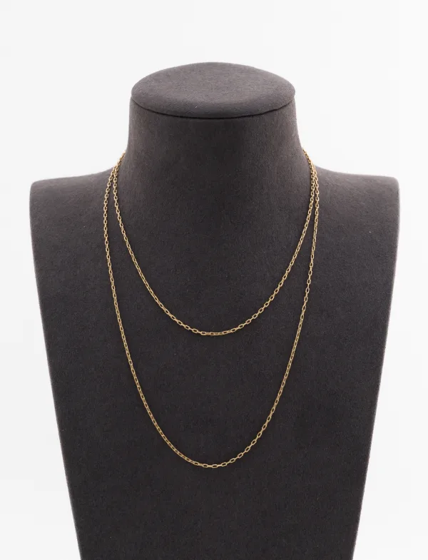 Collier Long Chaine Forçat Or Jaune