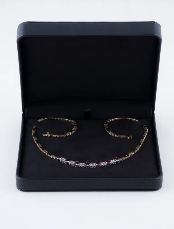Collier Mailles 2 Ors, Rubis & Diamants