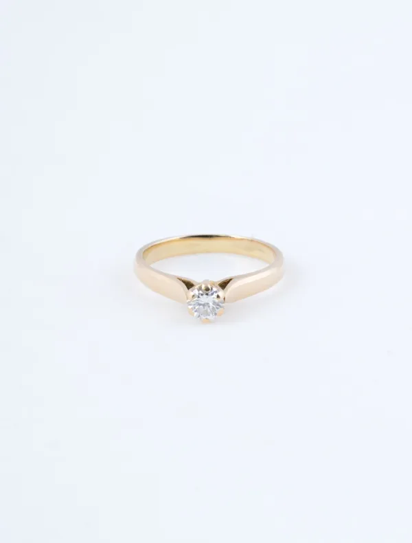 Bague Or Jaune & Solitaire