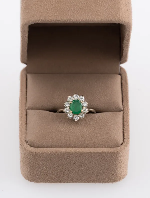 Bague Marguerite Emeraude & Diamants