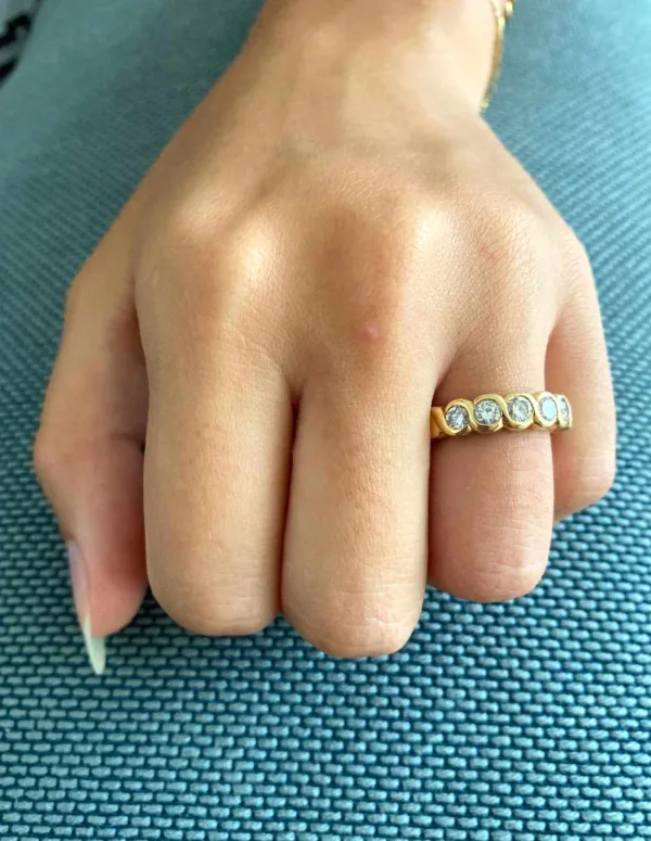 Bague Demi-Alliance Or jaune & Diamants
