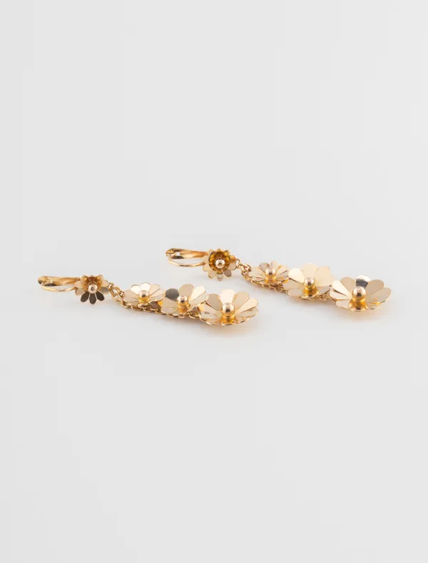 Boucles d'Oreilles Fleurs Or Jaune