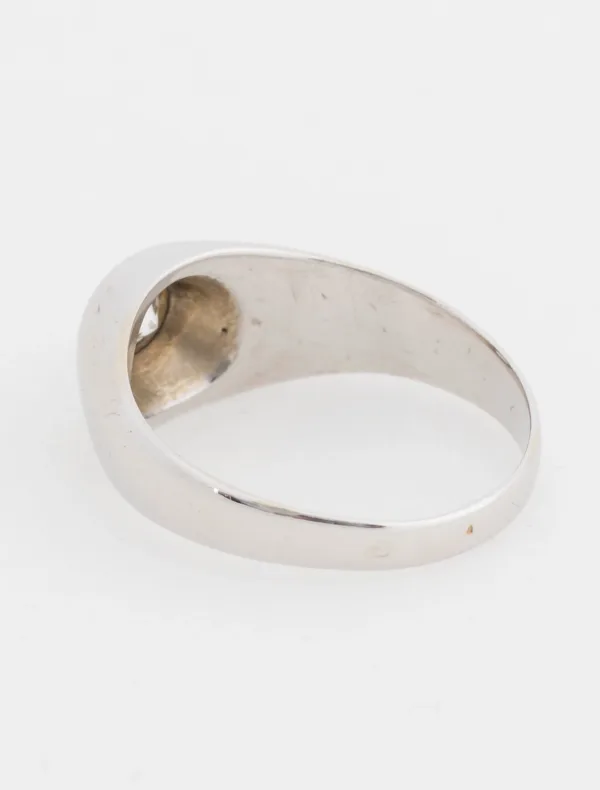 Bague Jonc Or Blanc & Solitaire