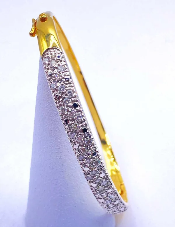 Bracelet demi-Jonc Ouvrant Or 18K & Diamants