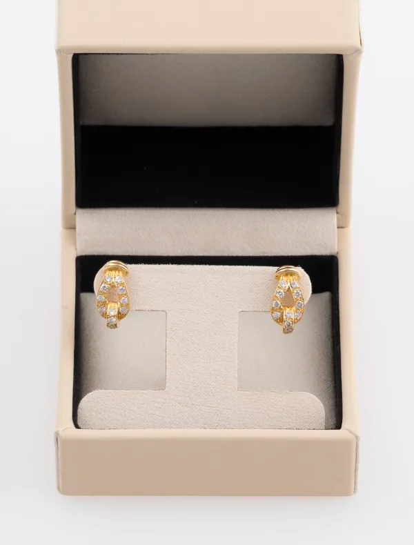 Boucles d'Oreilles Noeud Or Jaune & Diamants