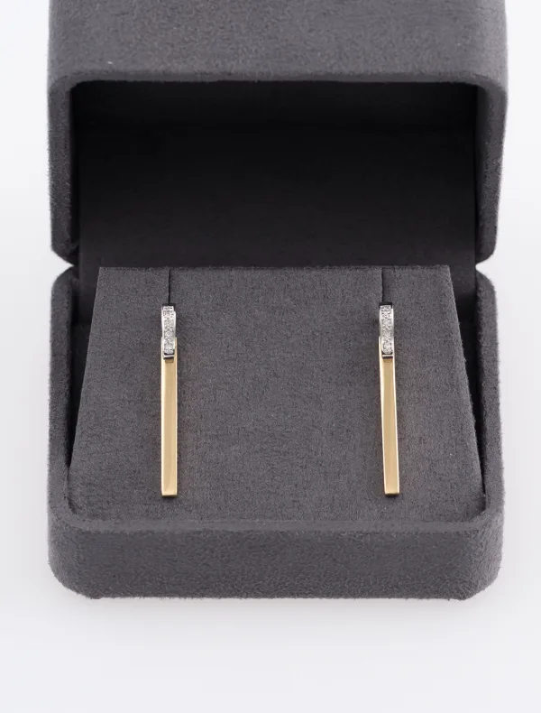 Paire Boucles d'Oreilles Vintage Guy Laroche Or & Diamants