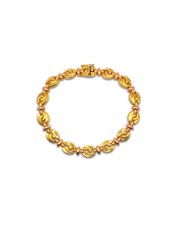 Bracelet Souple Or Jaune & Or Rose 18K