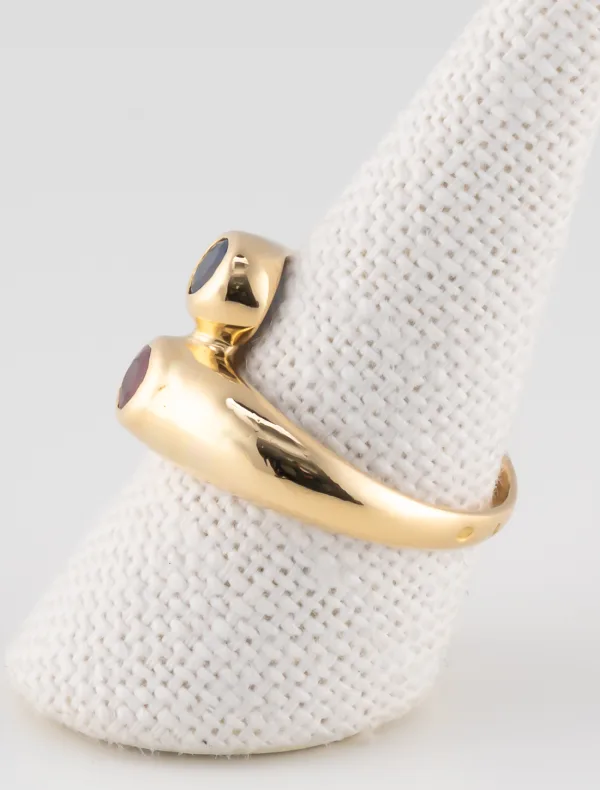 Bague Toi & Moi Vintage Saphir & Rubis