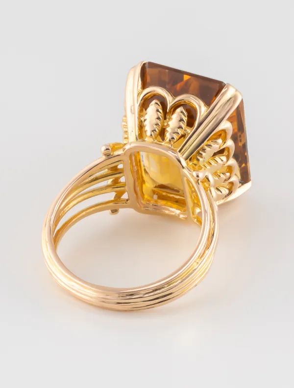 Bague Cocktail Citrine Or Jaune
