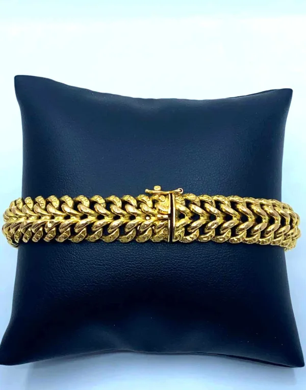 Bracelet Vintage Maille Americaine Or Jaune