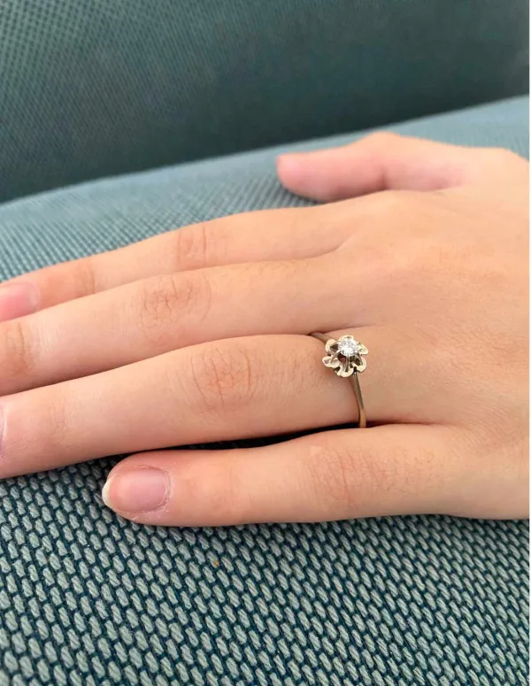 Bague Solitaire Diamant Or Blanc 18k