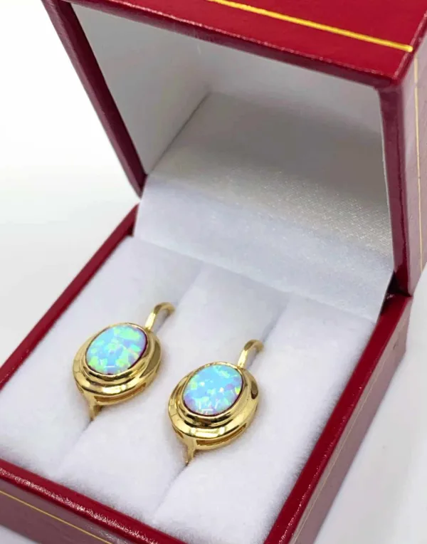 Boucles d'Oreilles Or Jaune & Opales
