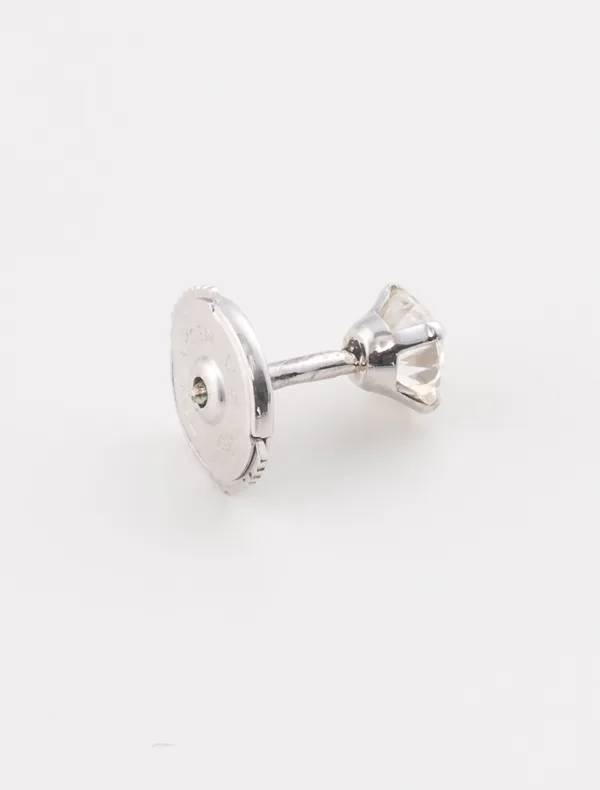 Clous d'Oreilles Solitaires Or blanc