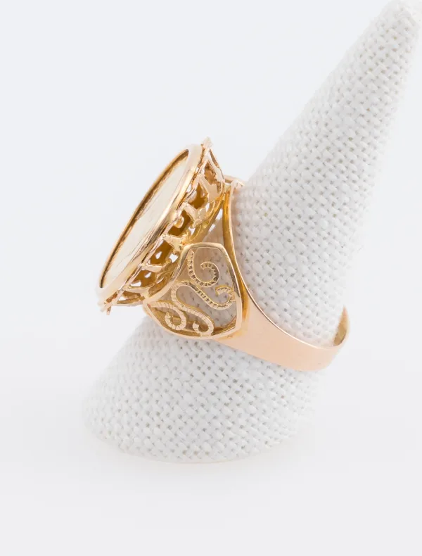 Bague Or Jaune & Pièce Montée 10F Or