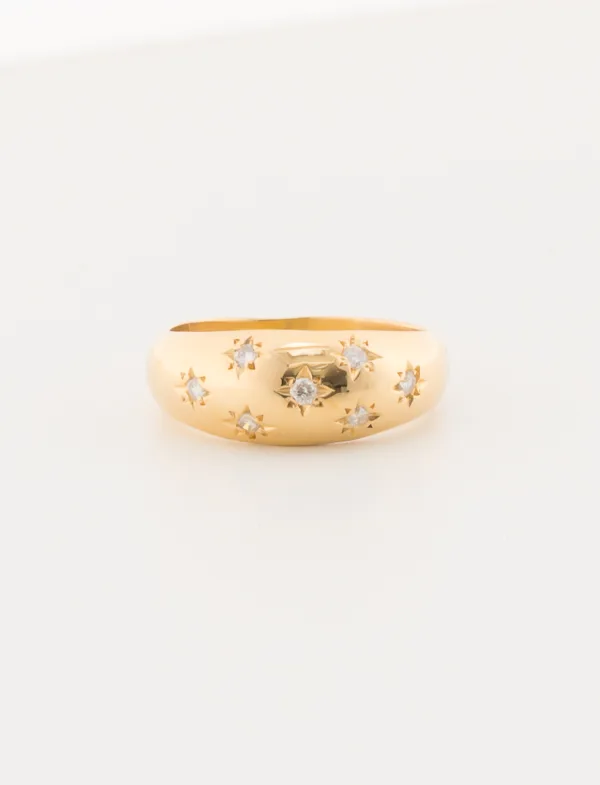 Bague Dôme Or Jaune & Diamants