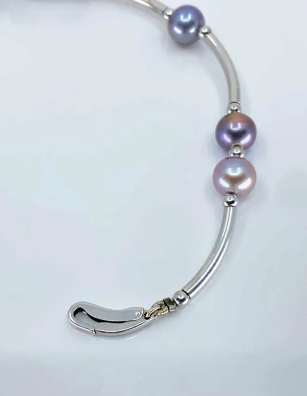 Bracelet Or Gris & Perles d'Eau Douce