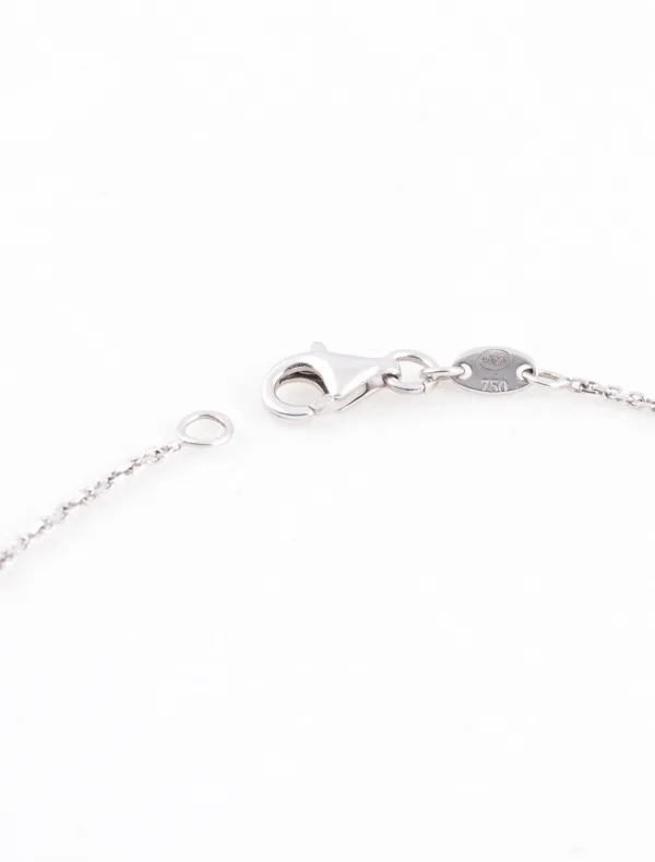 Collier Or Blanc Initiale C & Diamants