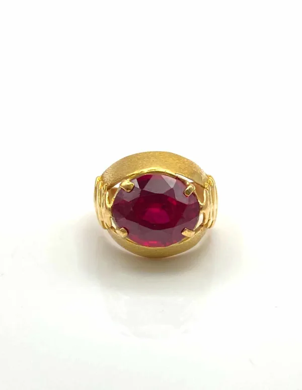 Bague Vintage Originale Or Jaune & Rubis Verneuil