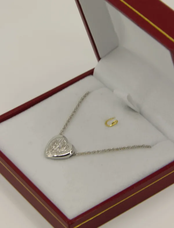 Collier Coeur Or Blanc & Diamants
