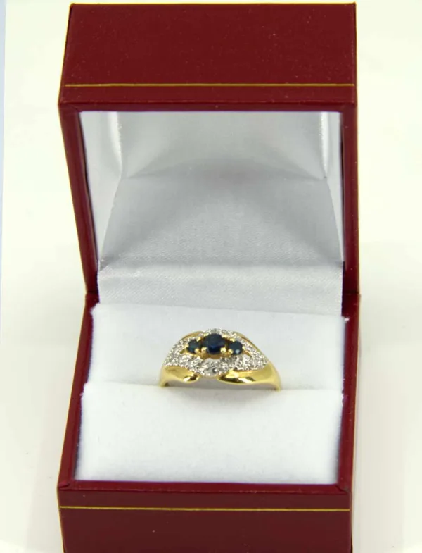 Bague 2 Ors, saphirs & Diamants