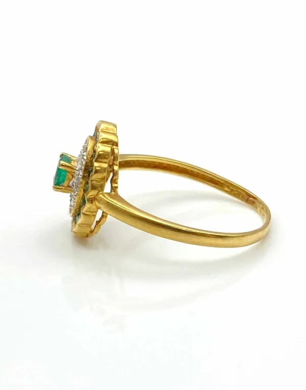 Bague Or, Emeraudes & Diamants