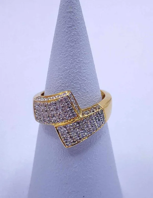 Bague croisée or jaune 18 carats & diamants