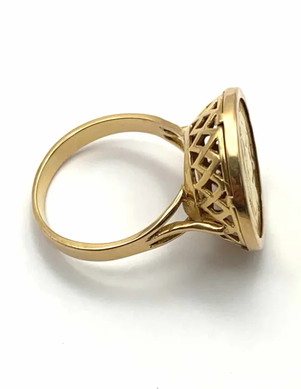 Bague Vintage Or Jaune Pièce 20 Francs