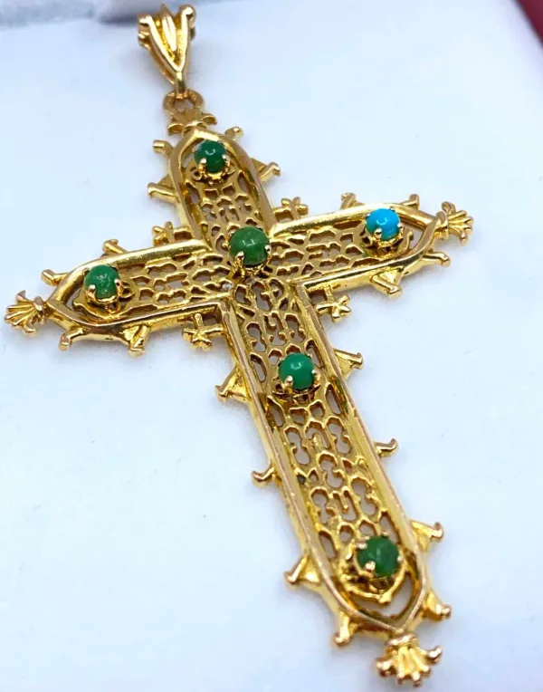 Pendentif croix du pont d'Estaing en or jaune