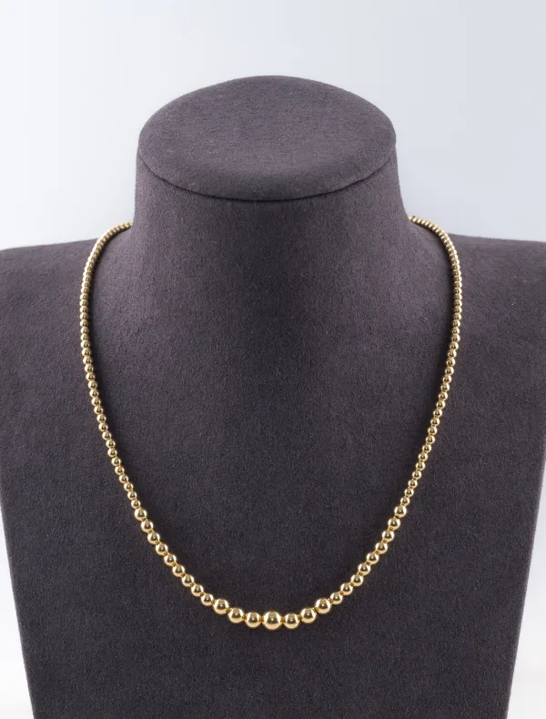 Collier Boules Or Jaune