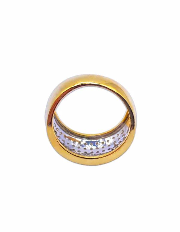 Bague Jonc Or Jaune 18k & Pavage Diamants
