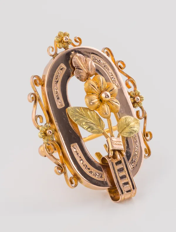 Broche ancienne Fleur Or Rose