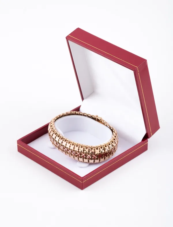 Bracelet Rétro Or Rose Mailles Fantaisies