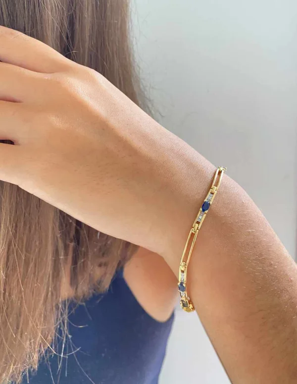 Bracelet  Or Saphirs et Diamants