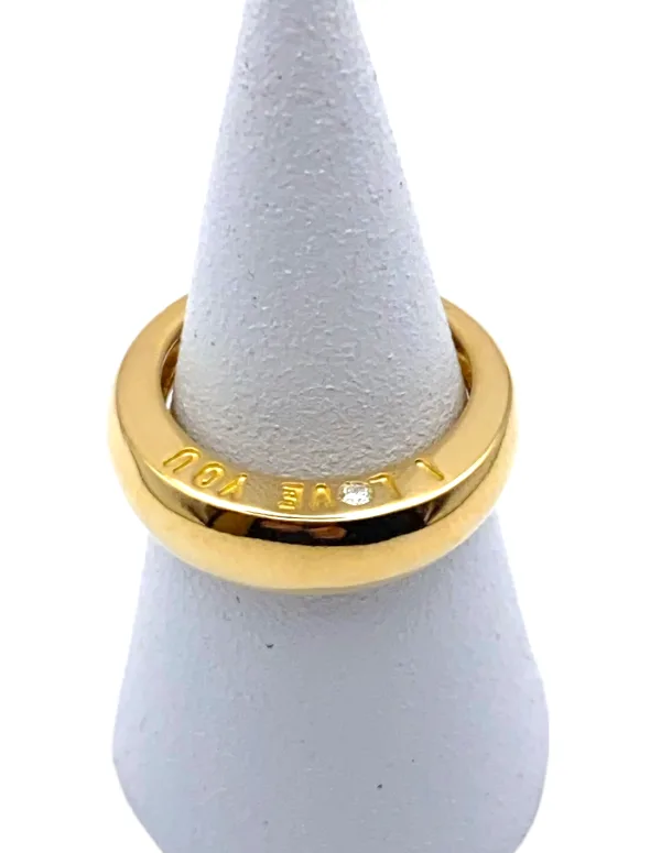 Bague Jonc Or Jaune 18k & Diamant