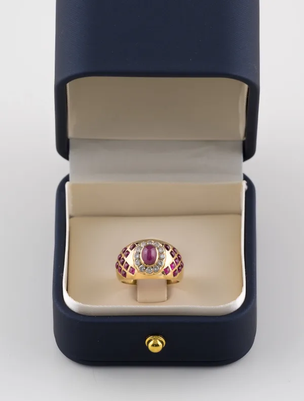 Bague Rubis & Diamants Or Jaune