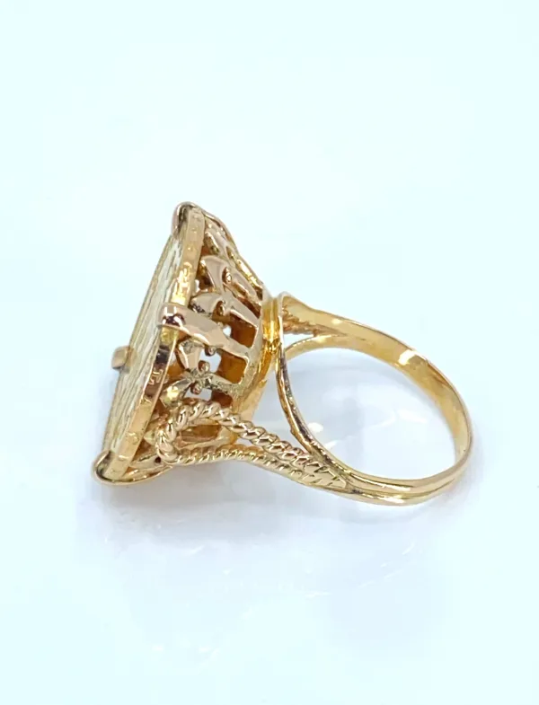 Bague porte pièce de 20 francs en or 18 carats