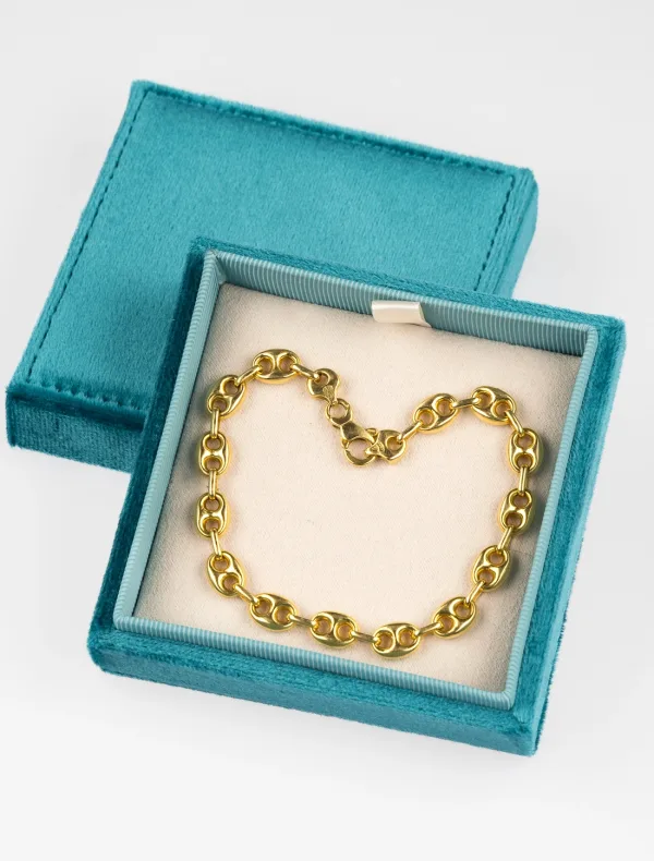 Bracelet grain de café en or jaune 18 carats