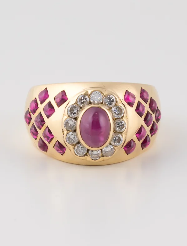 Bague Rubis & Diamants Or Jaune