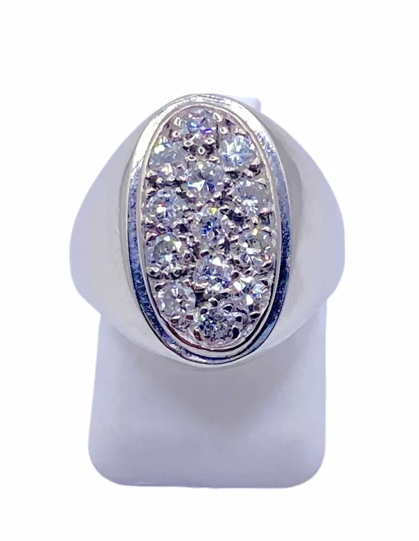 Chevalière Or Blanc 18K & Diamants