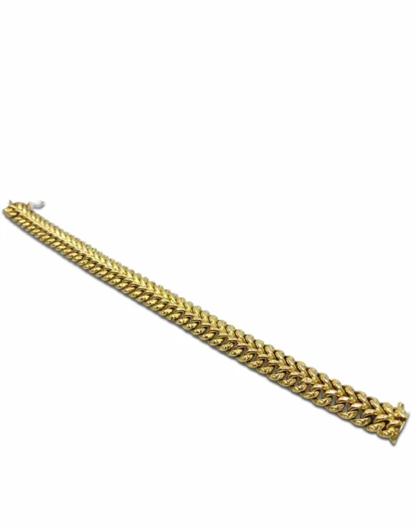 Bracelet Vintage Maille Americaine Or Jaune