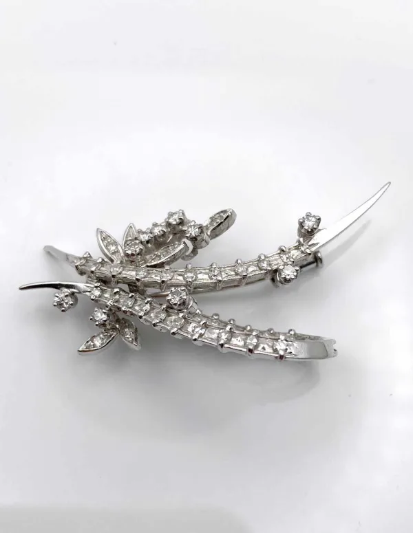 Broche Or Blanc & Diamants