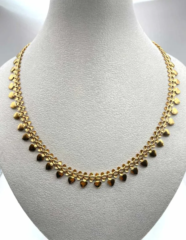 Collier Draperie Coeurs en Or Jaune 18K