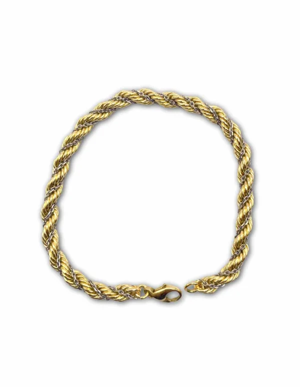 Bracelet Maille Corde 2 Ors 18k