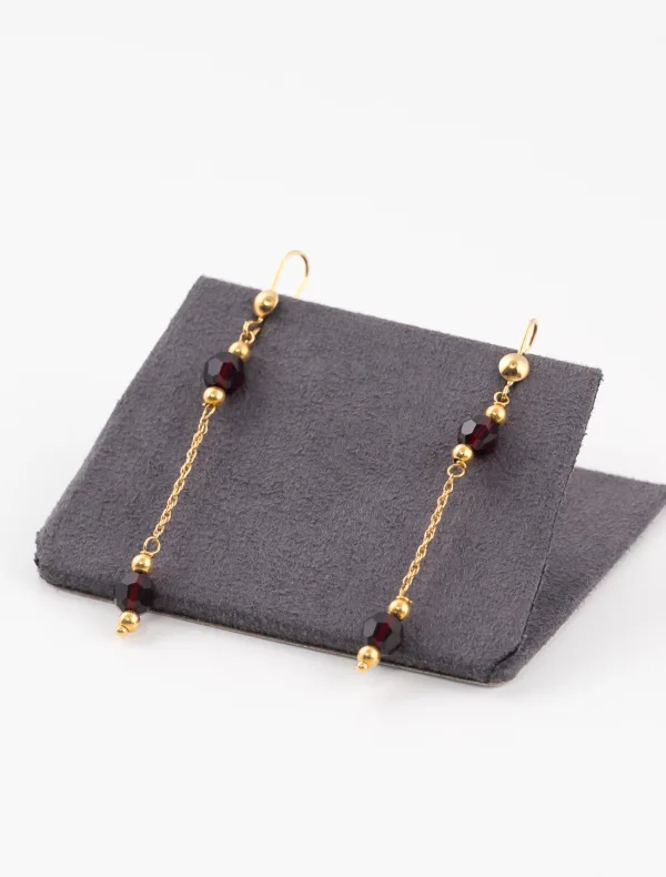 Boucles d'Oreilles Or & Grenats