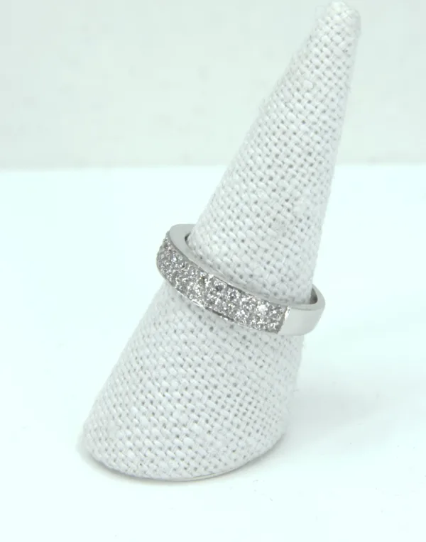 Bague Or Blanc Pavage Diamants