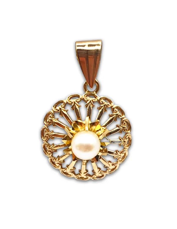 Pendentif Vintage Or Jaune & Perle de Culture