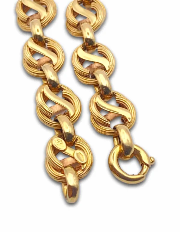 Collier maille originale en or jaune 18 carats