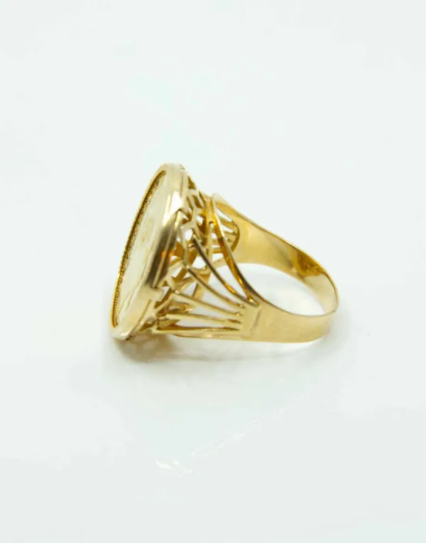 Bague Vintage Or Jaune Pièce 20 francs